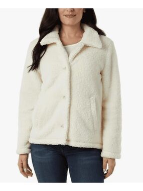 32 Degrees Heat Women's Cozy Faux Fur Button Front Jacket / Fleece